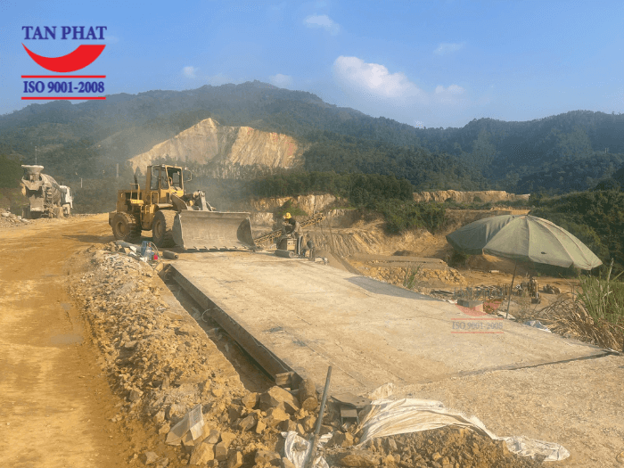 Lắp đặt trạm cân ô tô bê tông 120 tấn tại tỉnh Hòa Bình